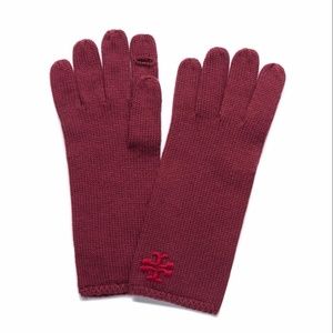 Tory Burch Womens Whipstitch Merino Wool Gloves